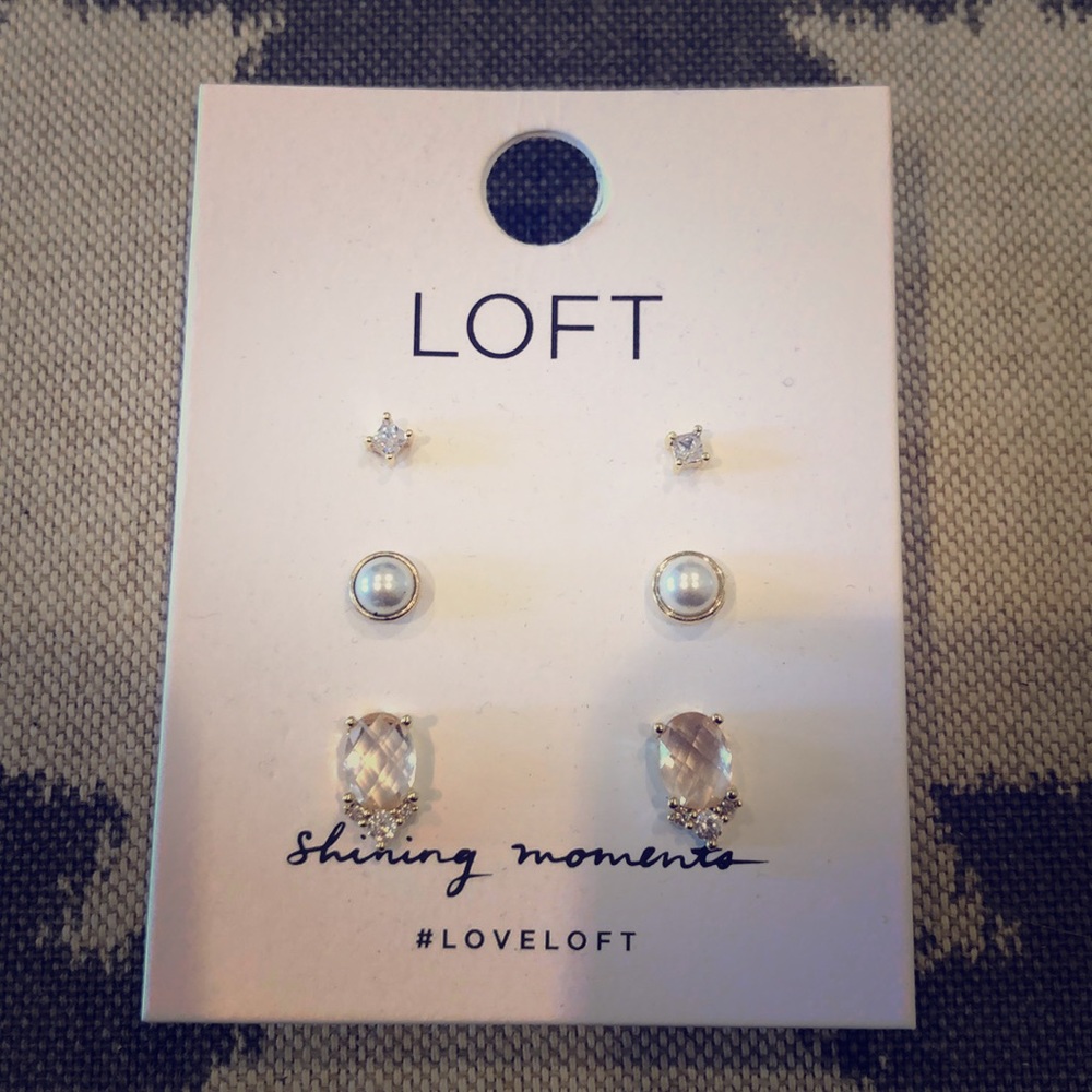 3 pairs of Loft stud earrings